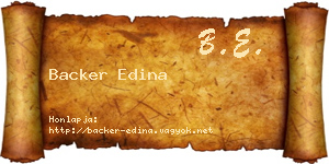 Backer Edina névjegykártya